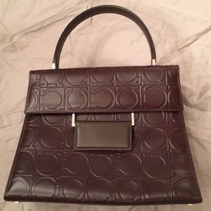Salvatore Ferragamo Chocolate Leather Tote